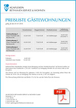 Preisliste Gästewohnungen