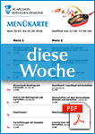 Wochenkarte Mittagsmenüs diese Woche